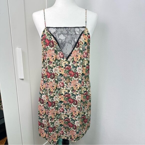 Zara Floral Lace Trim Slip Tank Dress Small - Picture 2 of 9